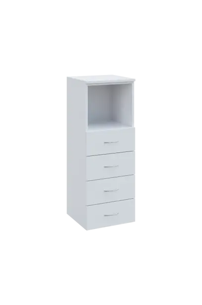 N 3 - 44ZN kancelářská skříň, 4-zásuvková/nika, 1100x400x400, bílá